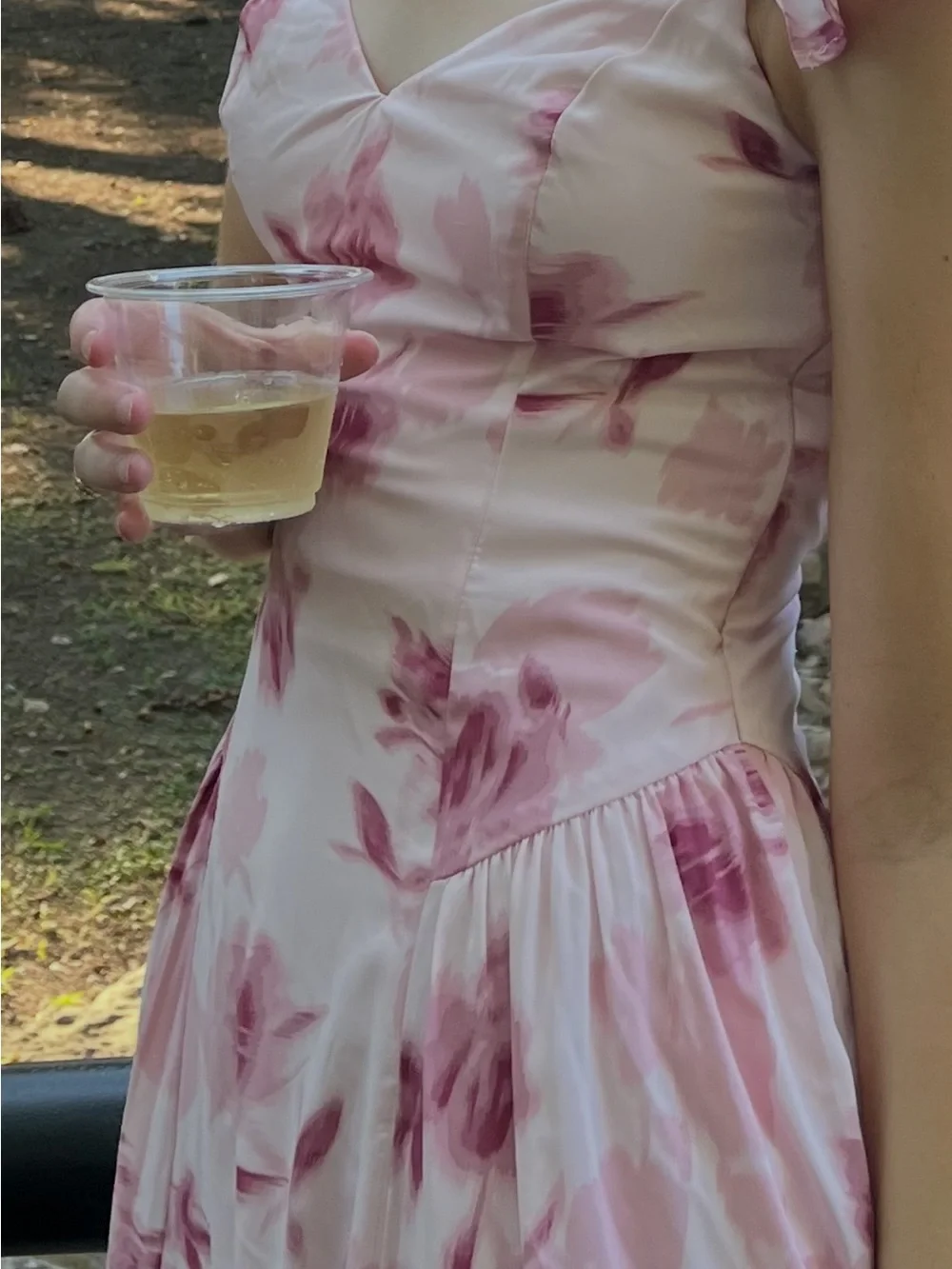 Abercrombie & Fitch Pink Floral Midi Dress SMALL Tall Cottagecore Wedding Guest